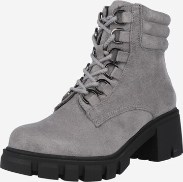 ABOUT YOU Lace-Up Ankle Boots 'Anni' in Grey: front