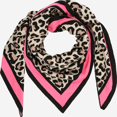 Zwillingsherz Tuch 'Love is Love' in ecru / brokat / neonpink / schwarz, Produktansicht