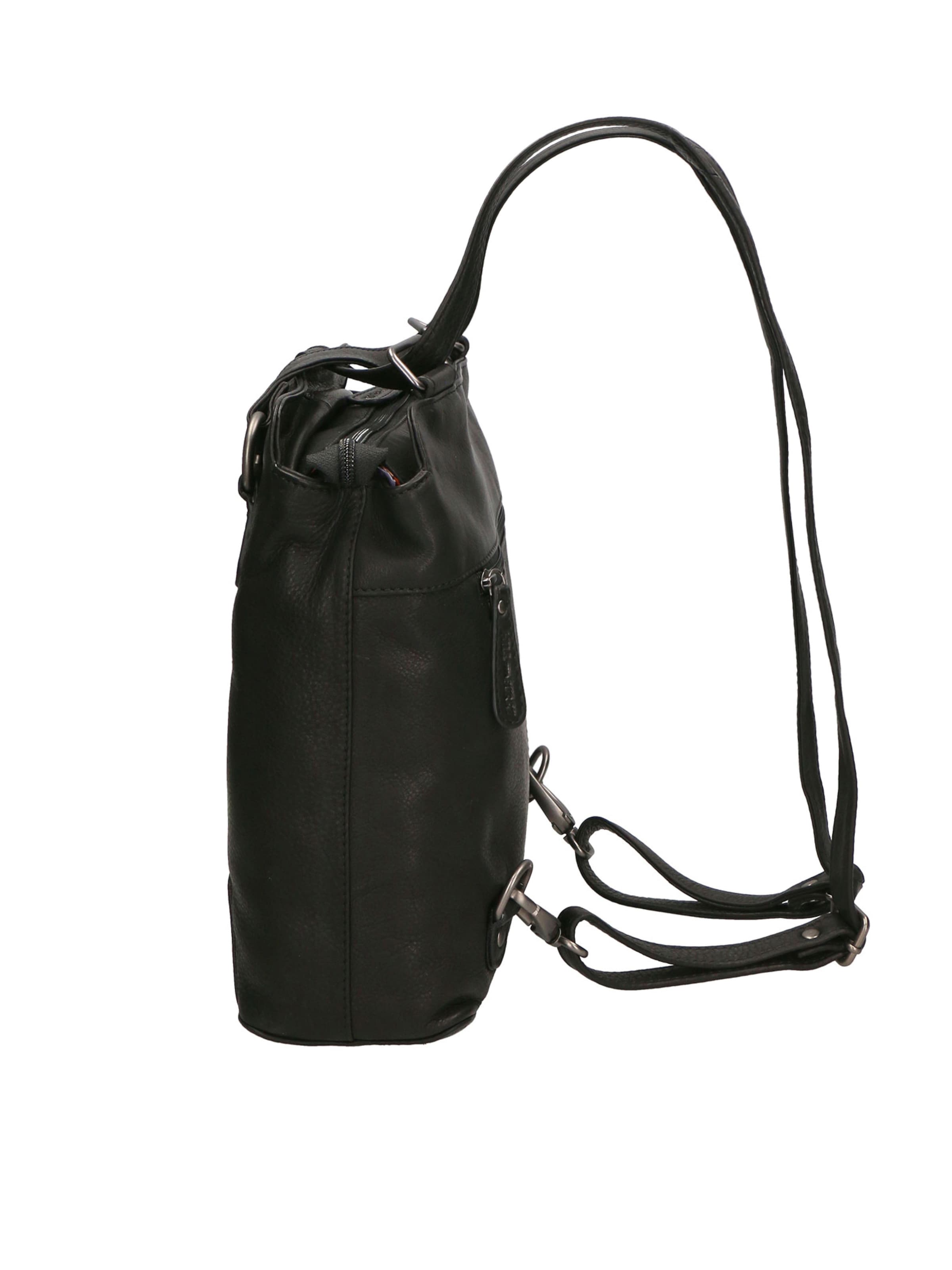 Borsa a spalla 'Borsa Uomo Vera Pelle Convertibile Spalla Zaino' di HILL BURRY in nero