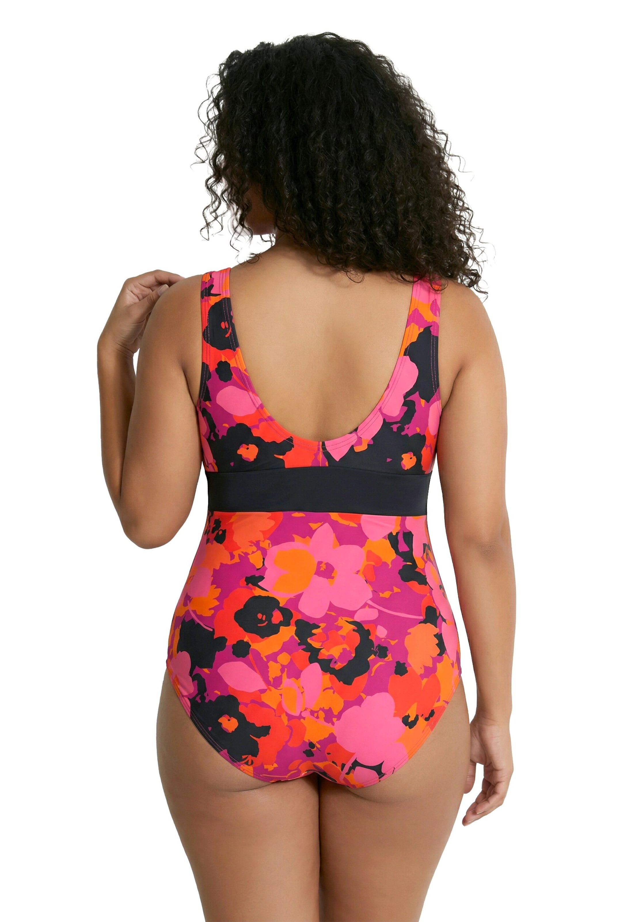 Ulla Popken Bandeau Badpak in Roze
