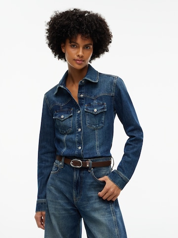 Tommy Jeans Blouse in Blauw: voorkant