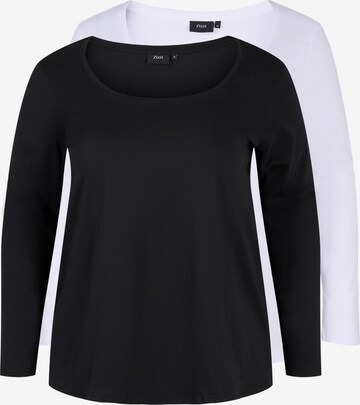 T-shirt Zizzi en noir : devant