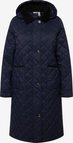 Ulla Popken Between-Seasons Coat in Blue: front