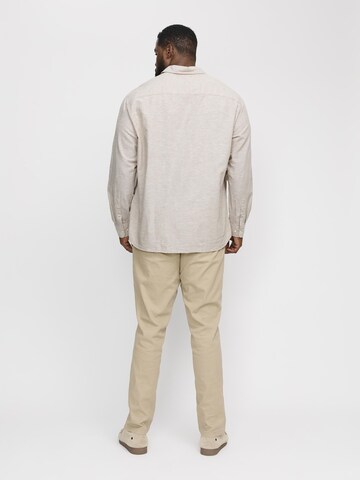 Jack & Jones Plus Regular fit Button Up Shirt 'JJEBreeze' in Beige