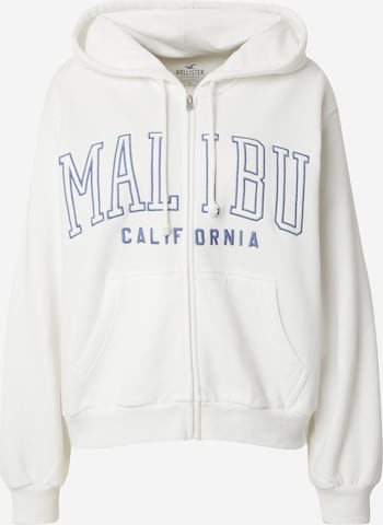 Hollister white zip up hoodie shop