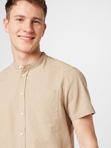 BLEND Regular fit Button Up Shirt in Beige