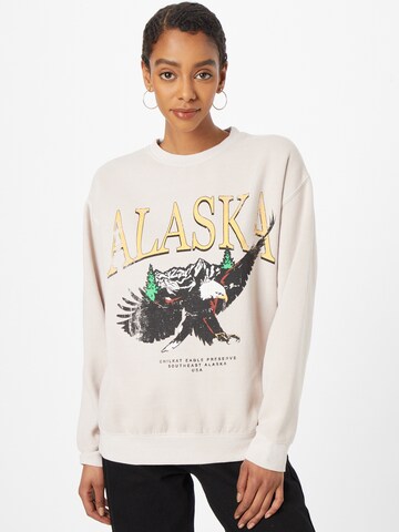 Nasty Gal Sweatshirt in Beige: voorkant