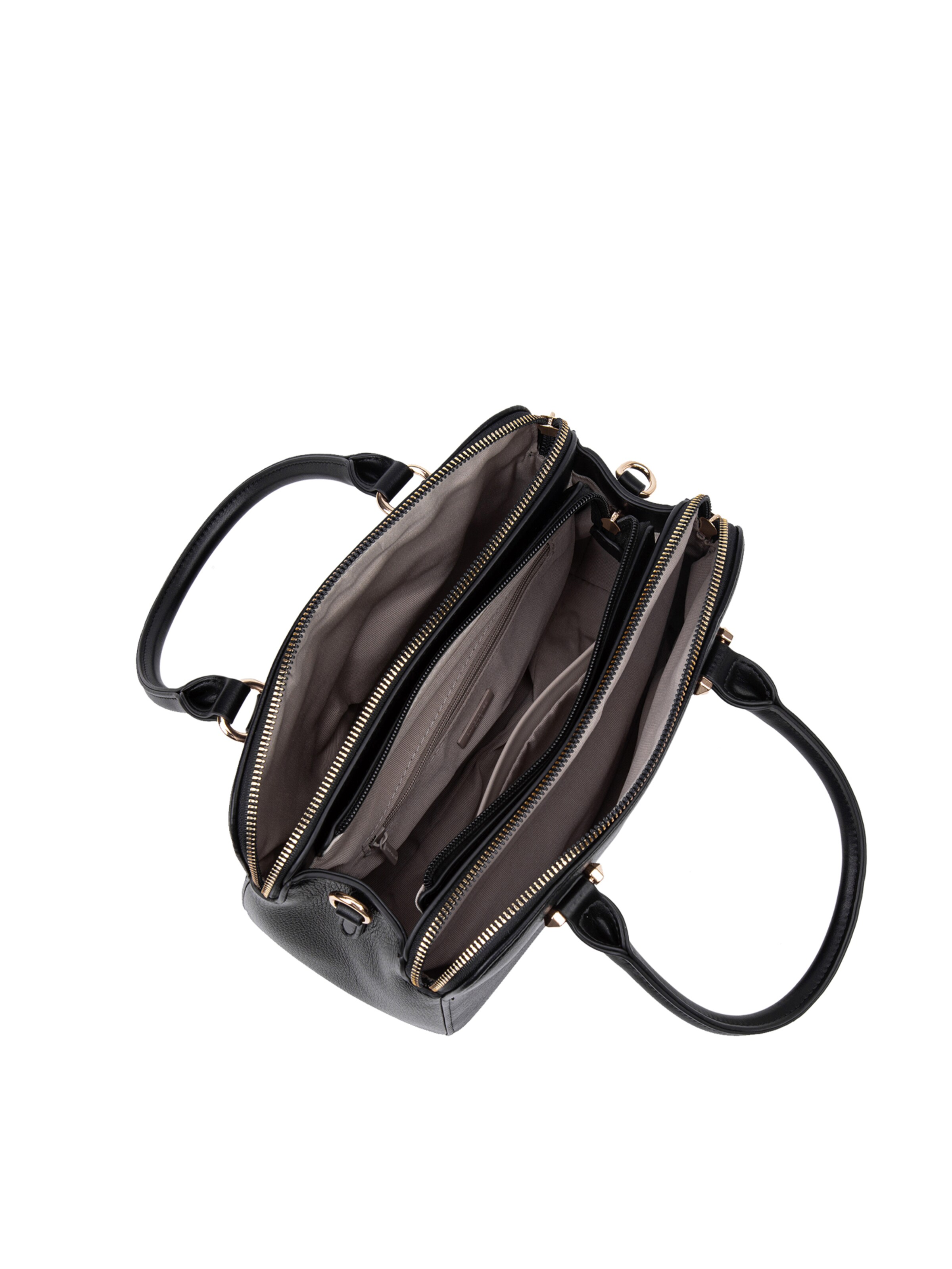 Borsa a mano 'Borsa a Mano Vegan Leather con Zip e Tracolla Rimovibile - David Jones' di David Jones in nero