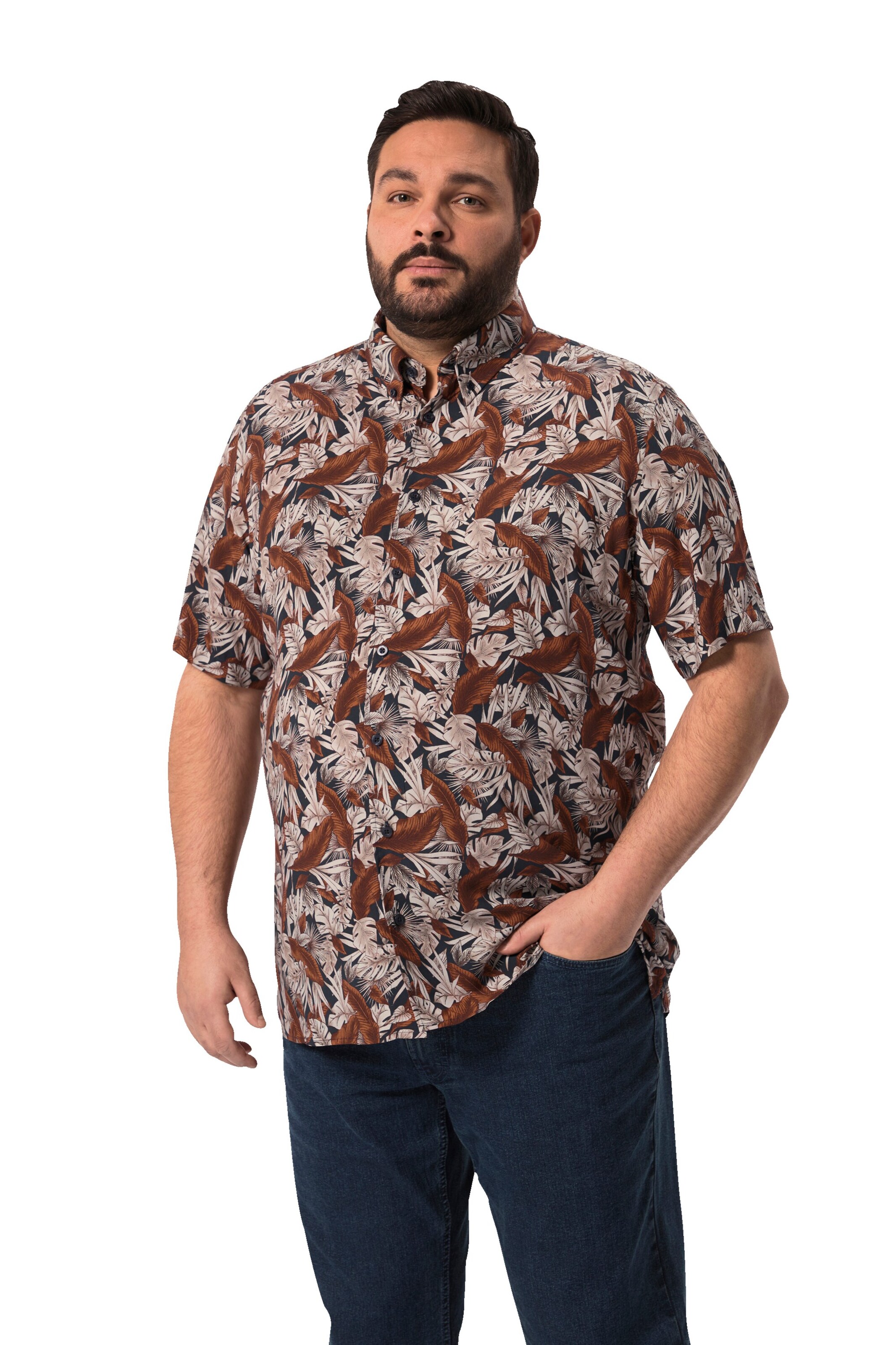 Men Plus Regular fit Overhemd in Gemengde kleuren: voorkant