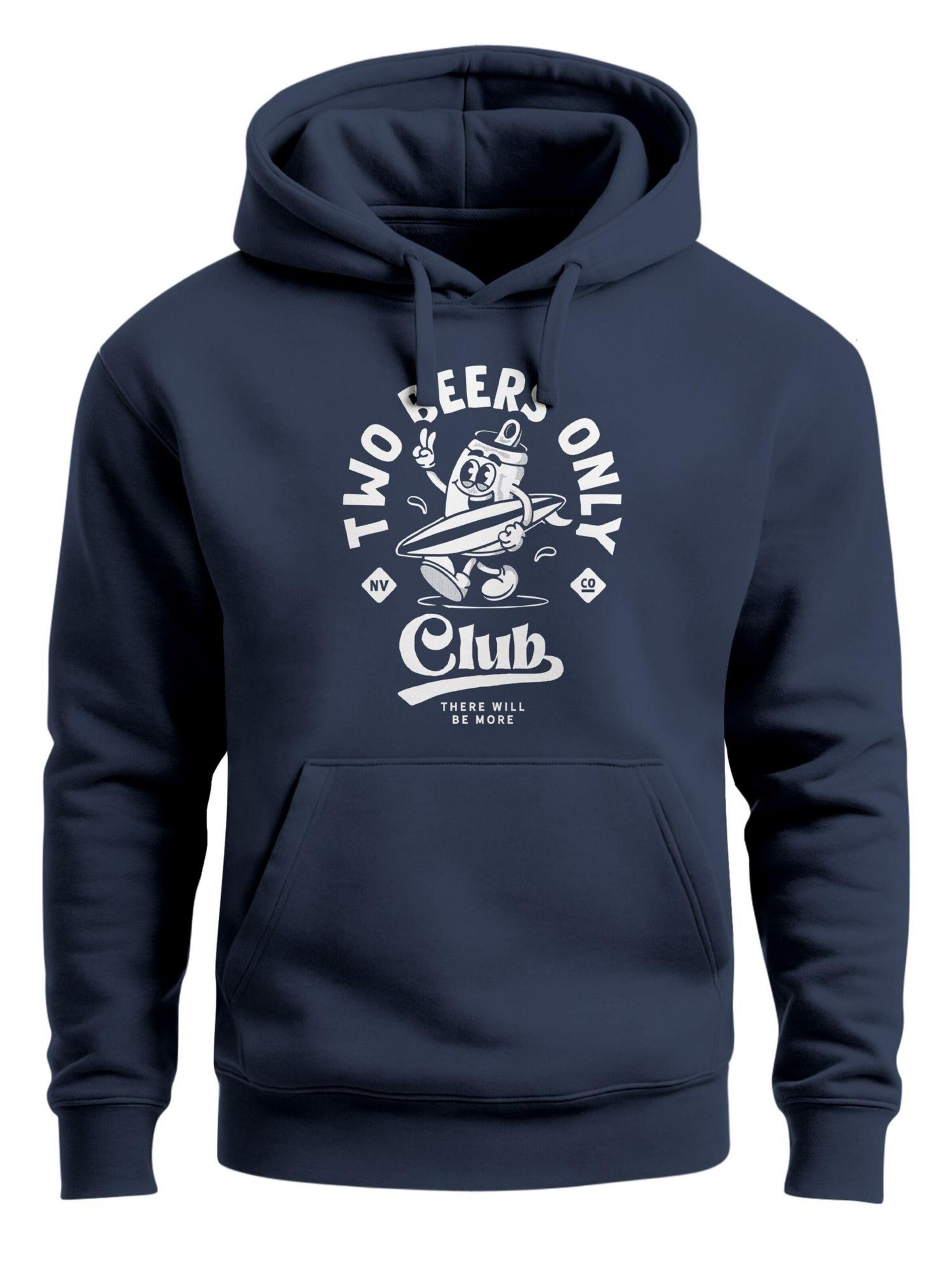 Neverless Sweatshirt 'Two Beers only' in Blue: front