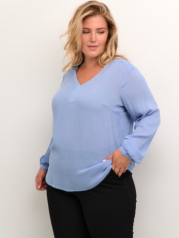 KAFFE CURVE Blouse 'Ami' in Blue: front