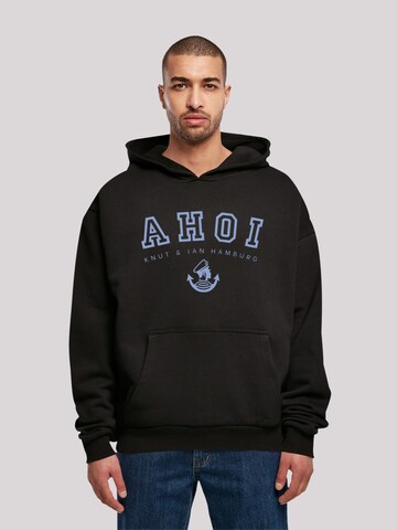 F4NT4STIC Sweatshirt 'Ahoi Knut & Jan Hamburg' in Schwarz: Vorderseite