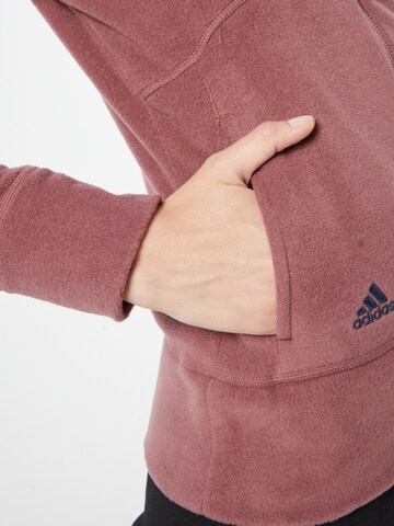 ADIDAS GOLF Athletic Fleece Jacket in Red