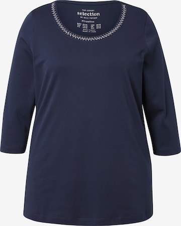 T-shirt Ulla Popken en bleu : devant