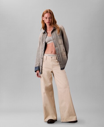 Wide Leg Pantalon Calvin Klein Jeans en beige : devant