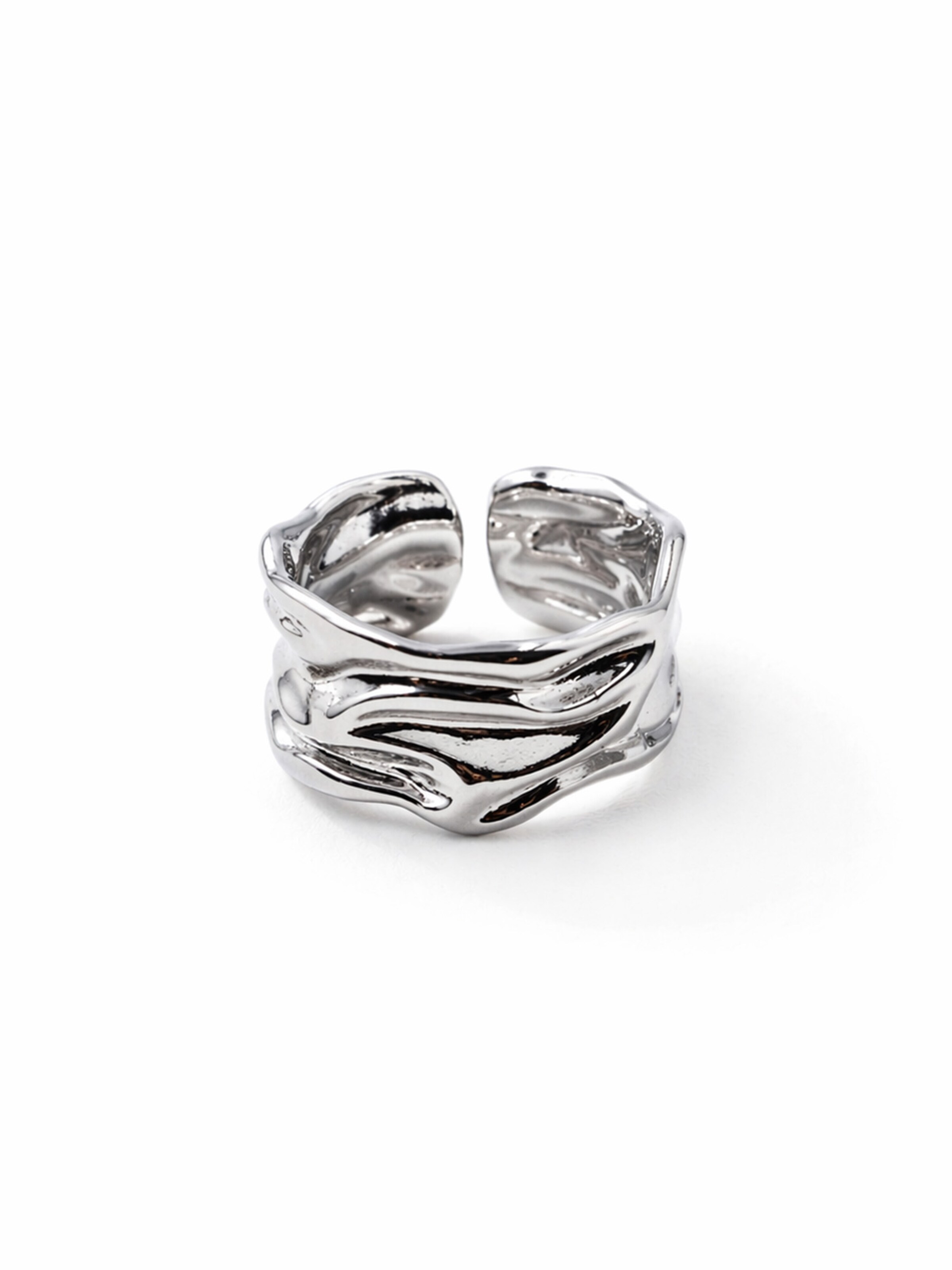 Nightini Ring 'Bold'‌ in Silber: Vorderseite