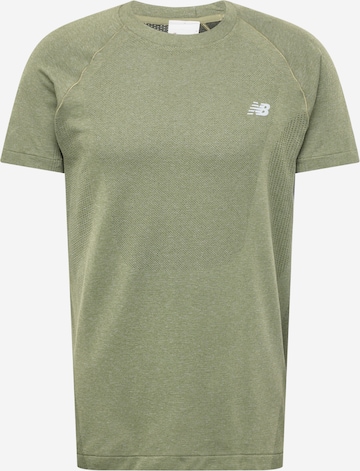 T-Shirt fonctionnel new balance en vert : devant