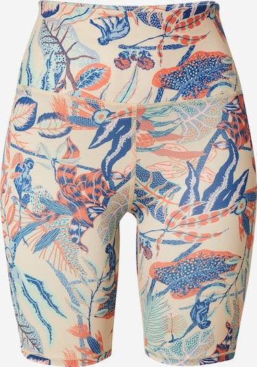 Leggings 'Kortebo Vintage Jungle' DEDICATED. pe crem / albastru marin / azur / portocaliu închis / alb, Vizualizare produs