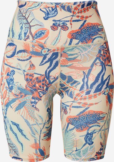 DEDICATED. Leggings 'Kortebo Vintage Jungle' in Cream / marine blue / Azure / Dark orange / White, Item view