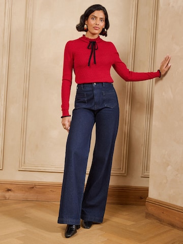 Pull-over love & roses en rouge