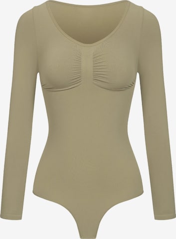 cfab Shaping bodysuit 'Bodysuit Sculpting Shapewear Longsleeve mit String' in Green: front