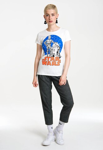 LOGOSHIRT Shirt 'Star Wars Droids' in Wit