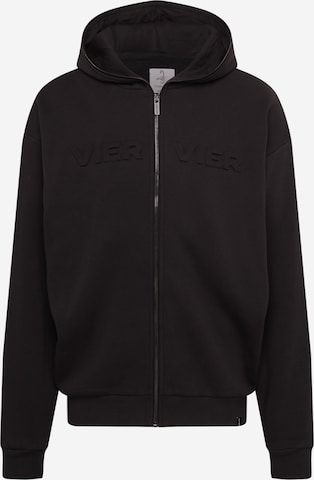 VIERVIER Sweat jacket 'Mieke' in Black: front