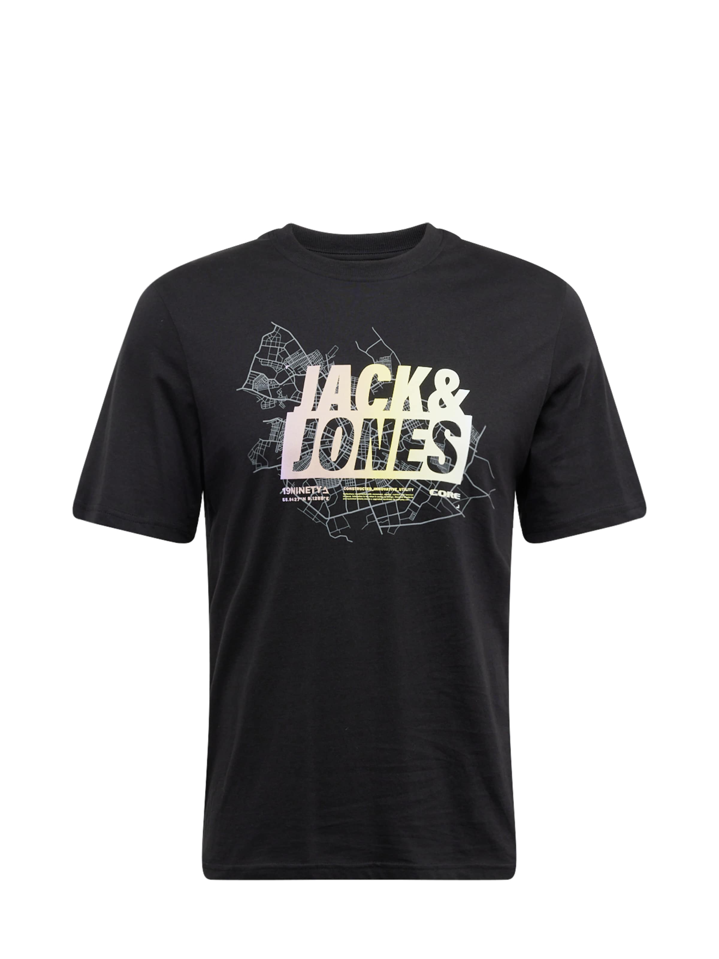 T-Shirt 'JCOMap Summer' JACK & JONES en noir : devant