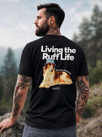 Neverless Shirt 'Ruff Life Borzoi' in Black