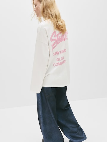 Pull&Bear Oversized shirt 'STWD' in White