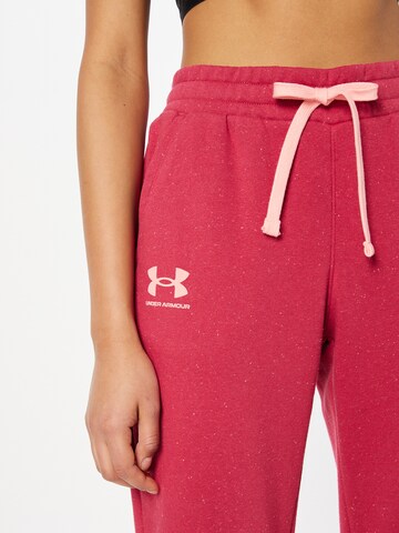 UNDER ARMOUR Tapered Workout Pants 'Rival' in Pink