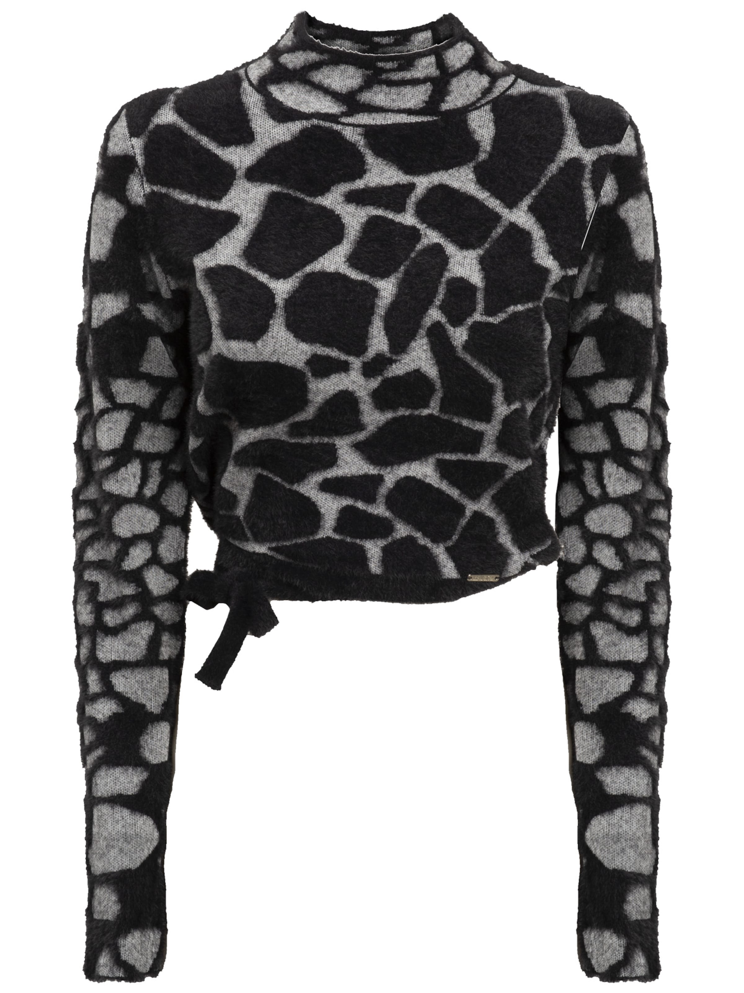 Influencer Pullover in Schwarz: Vorderseite