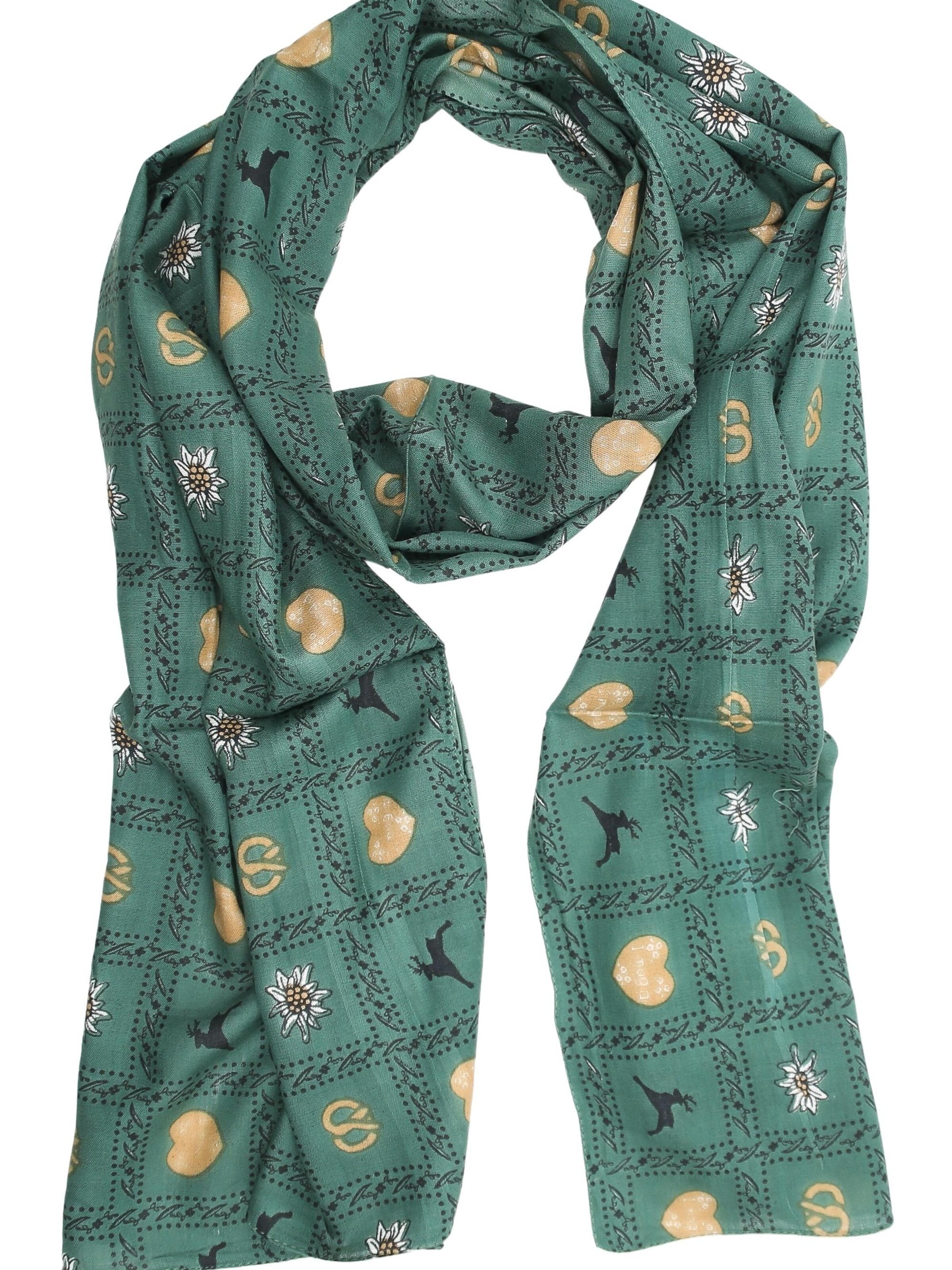 Allgäu Rebell Scarf 'Trachteneleganz' in Green: front