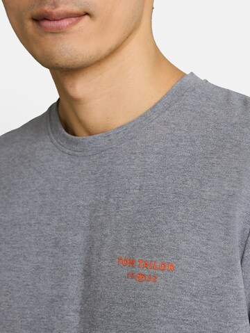 TOM TAILOR T-Shirt 'Piqué' in Grau