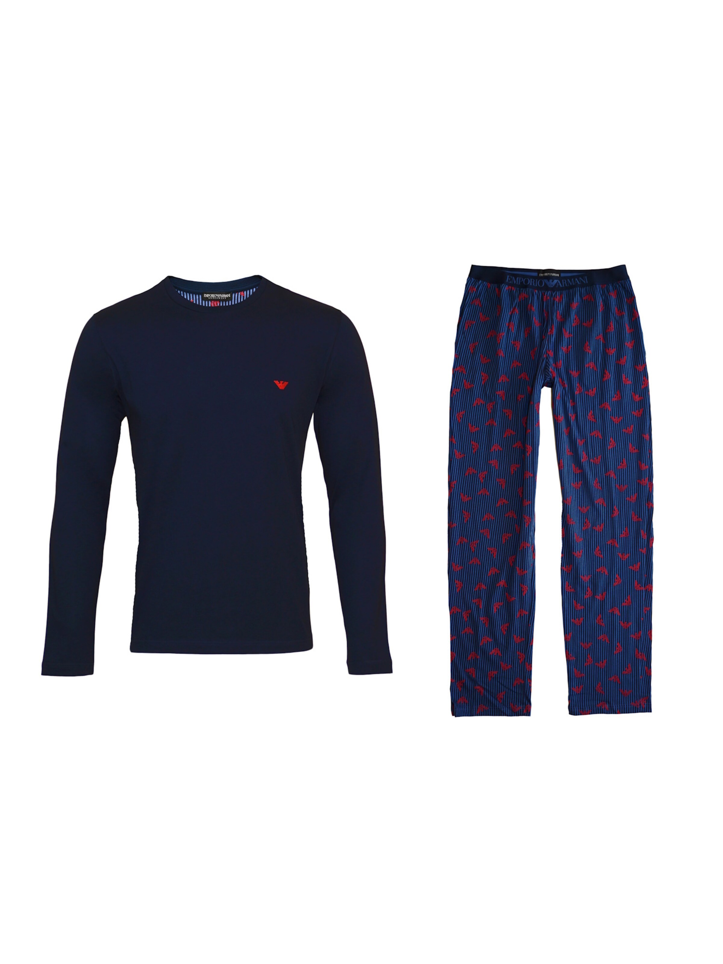 Pigiama lungo di Emporio Armani in blu: frontale