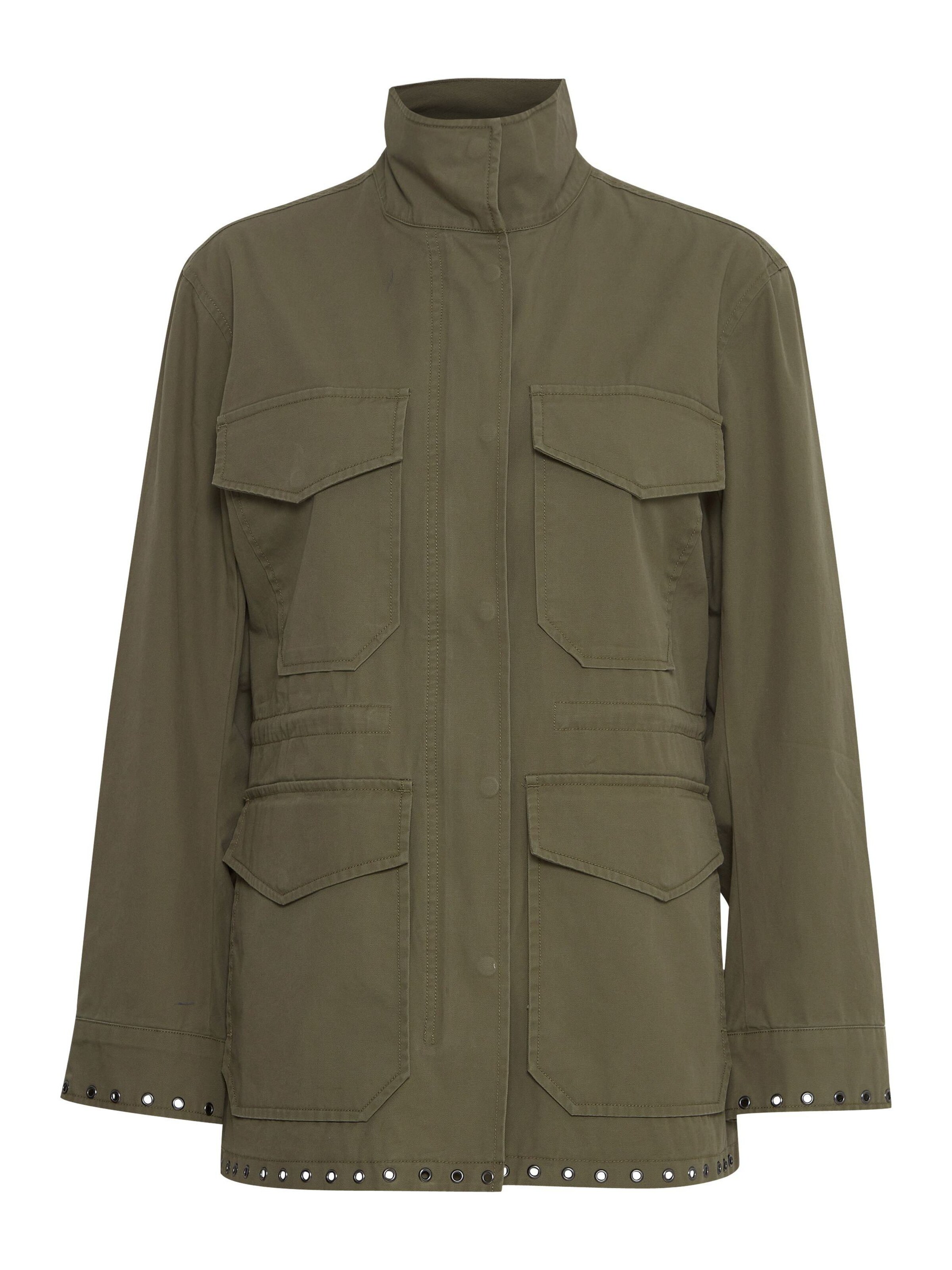 PULZ Jeans - Casaco meia-estação 'Odett' em verde: frente