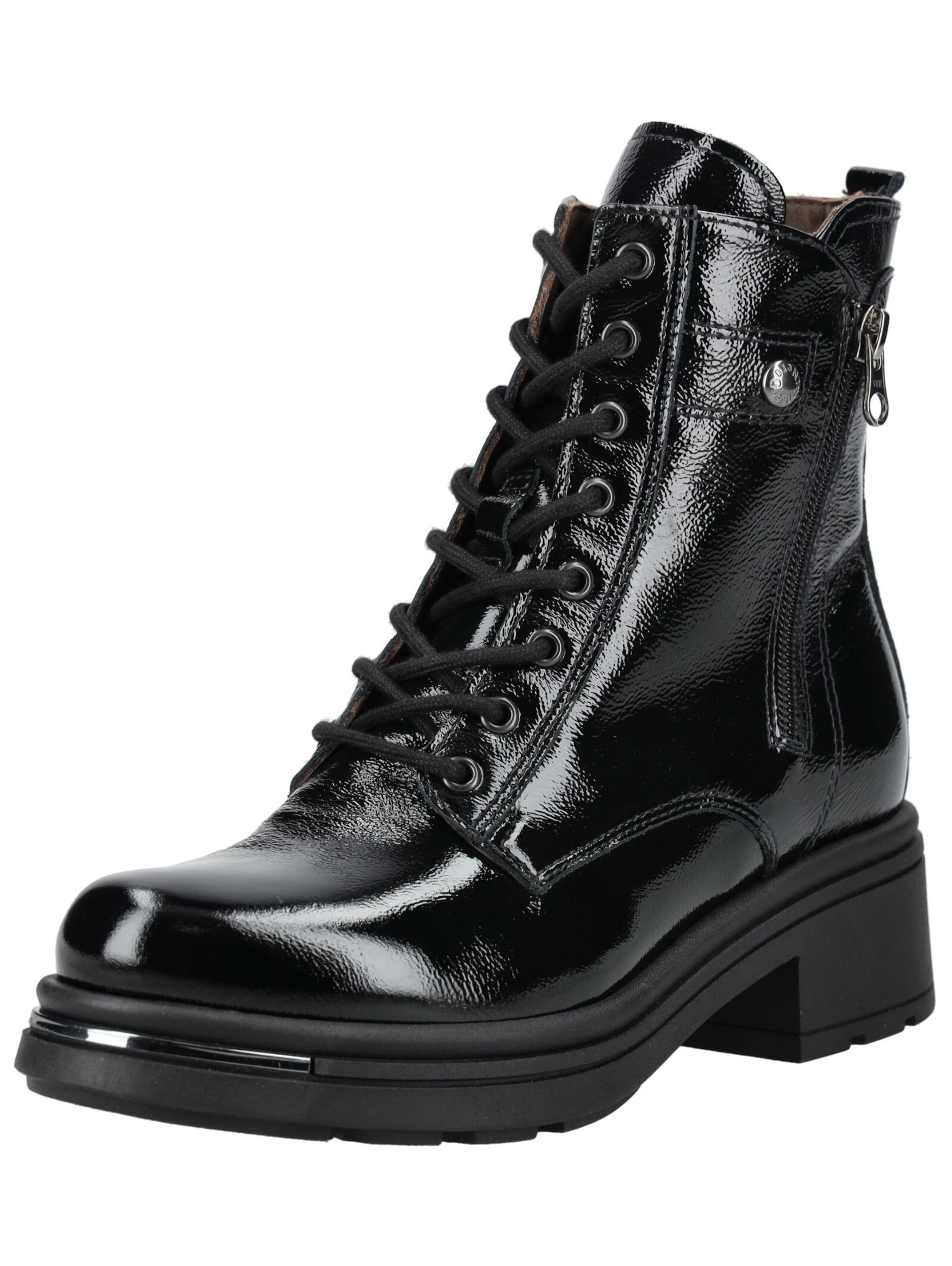 Nero Giardini Lace-Up Ankle Boots in Black: front