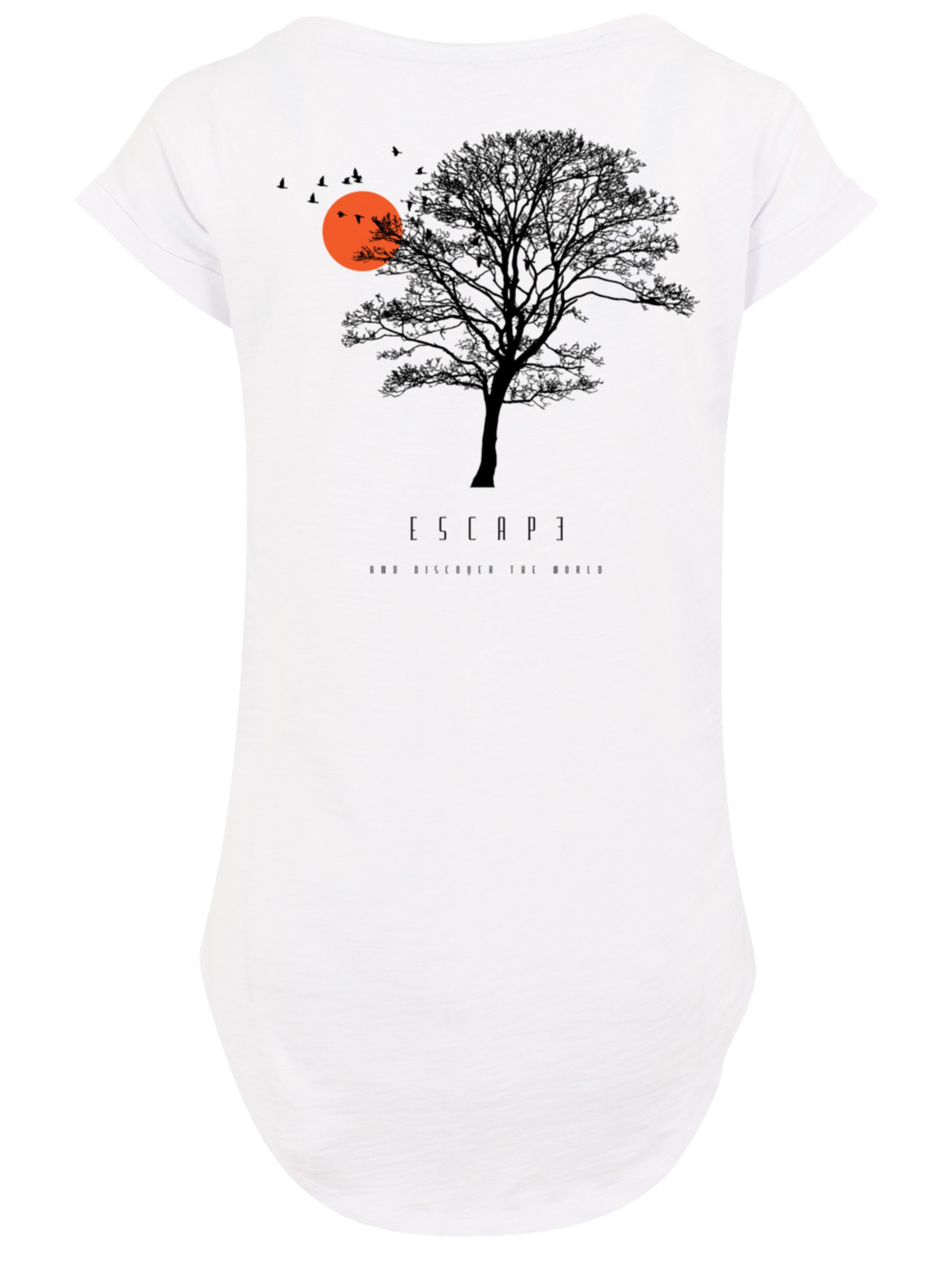 T-shirt 'Escape Discover the World Tree Birds' F4NT4STIC en blanc : devant