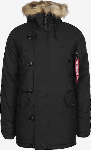 ALPHA INDUSTRIES Winter Jacket 'Explorer' in Black: front