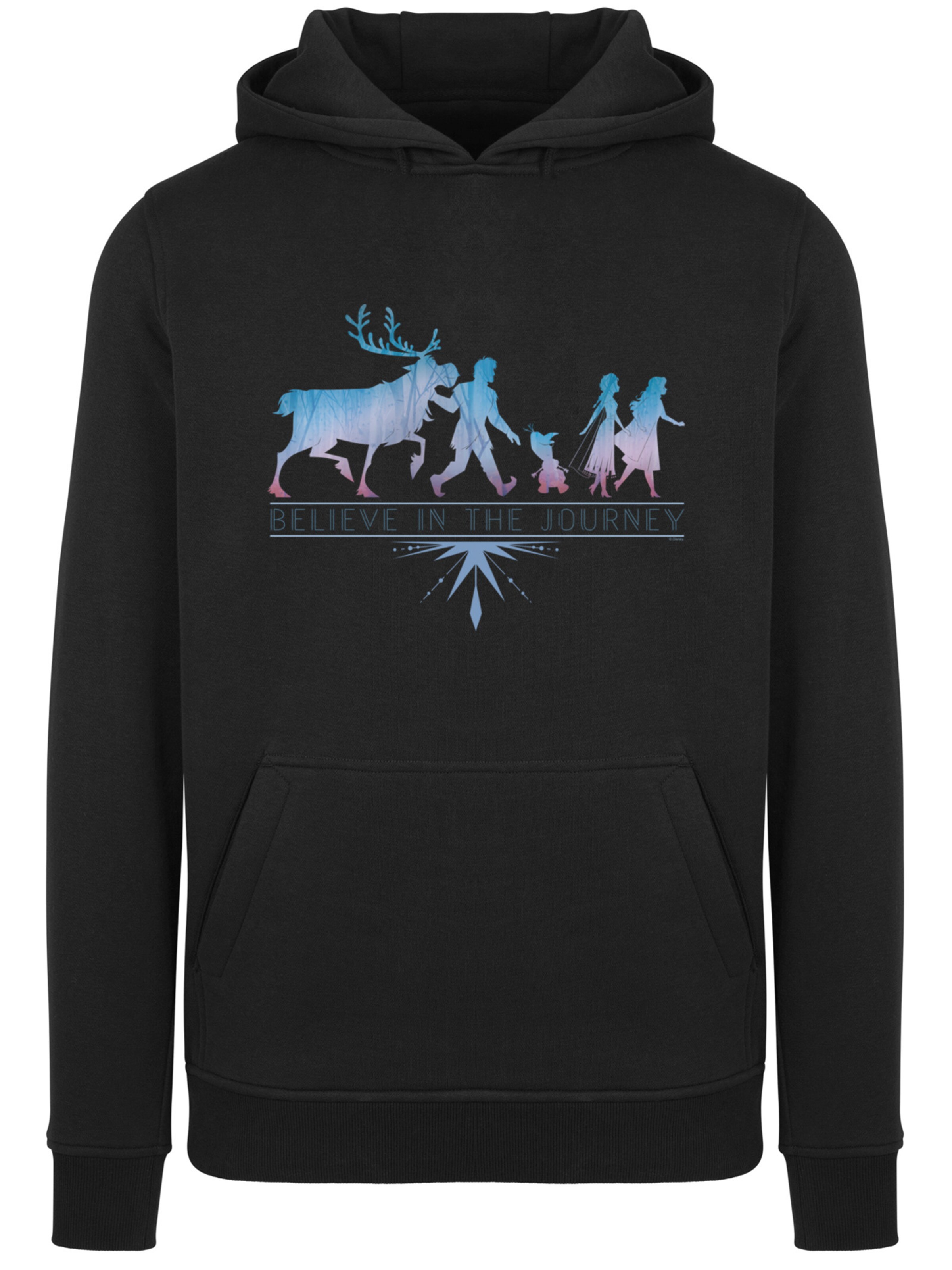 Sweat-shirt 'Disney Frozen 2 Believe In The Journey' F4NT4STIC en noir : devant