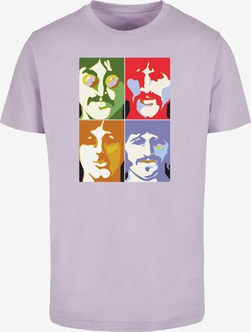 Merchcode T-Shirt 'Beatles -  Color Heads' in Lila: predná strana