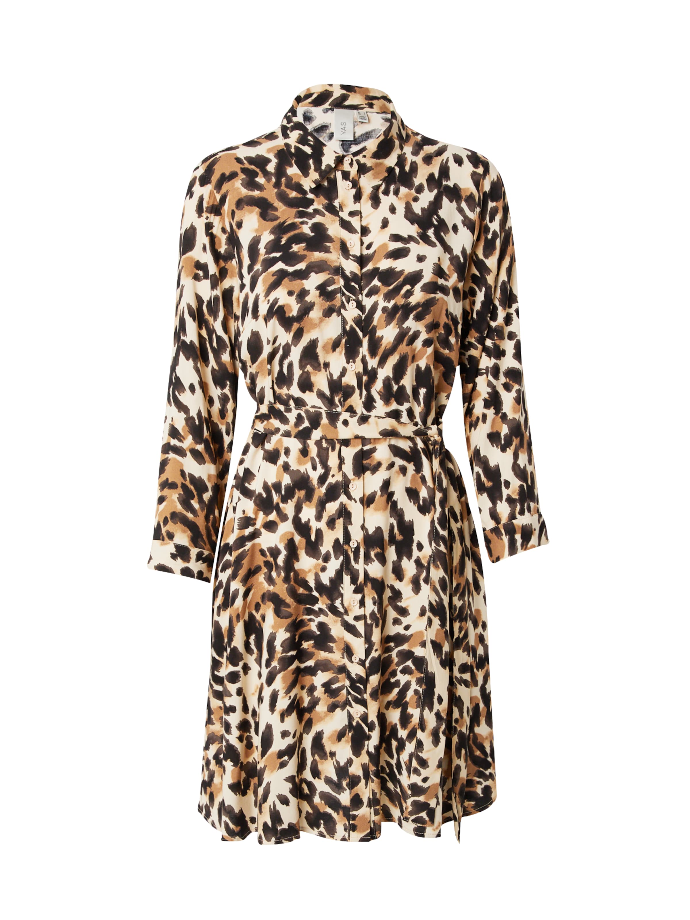 YAS Shirt Dress 'YASSavanna' in Black: front