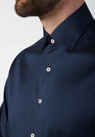 ETERNA Slim fit Button Up Shirt in Blue