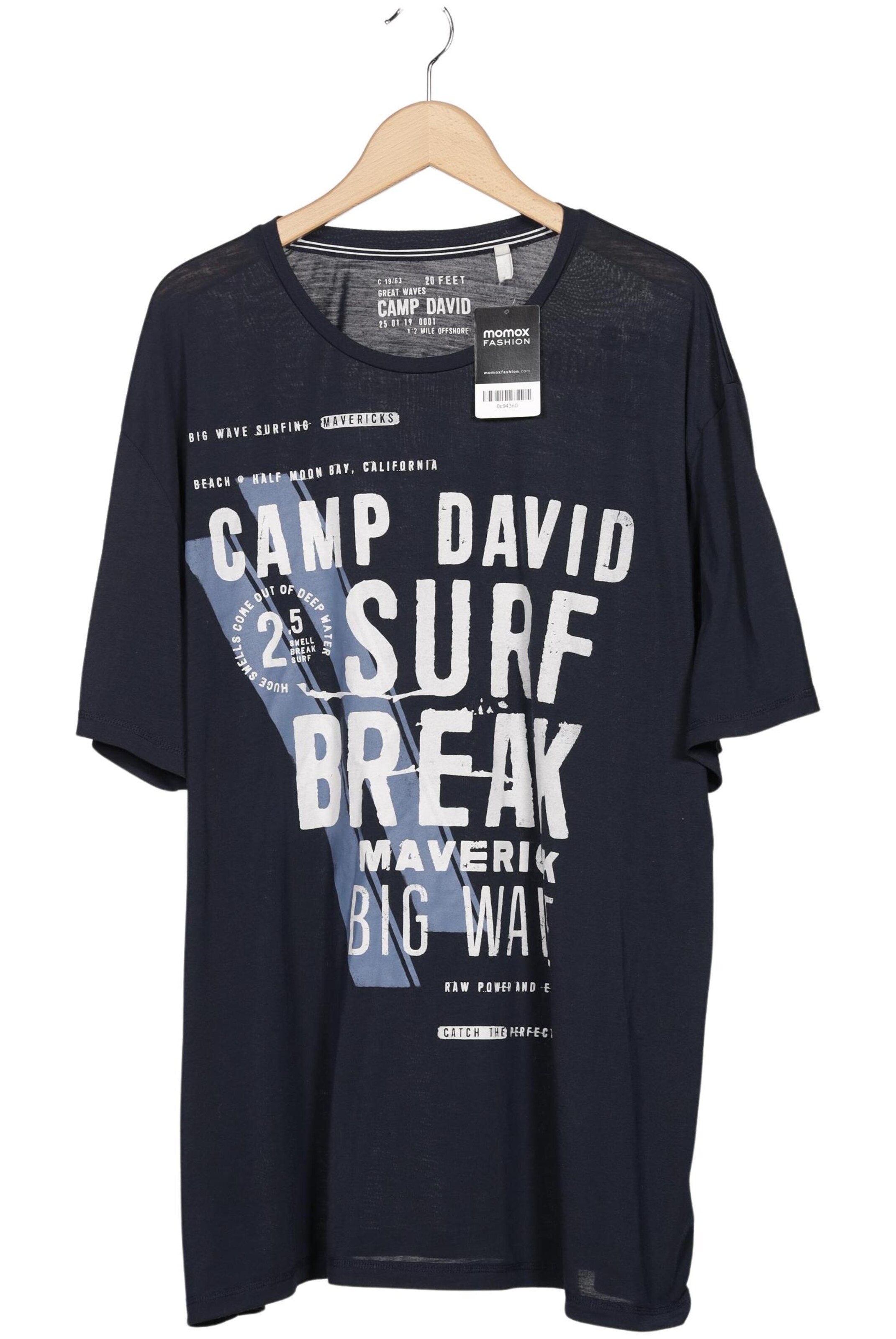 CAMP DAVID Shirt in 4XL in Blue: front