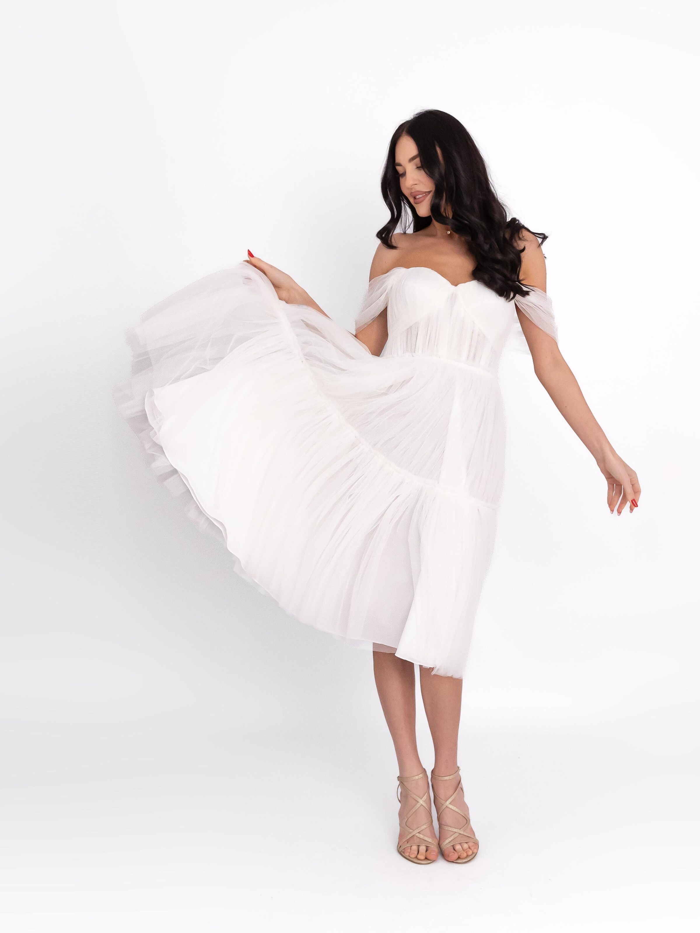 Robe de soirée acob a porter en blanc