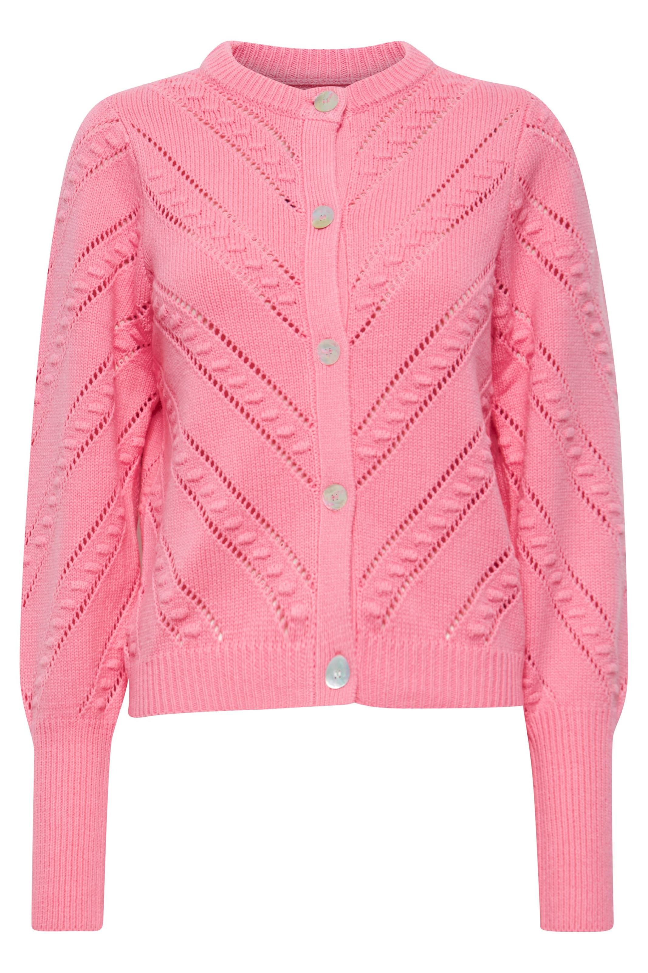 PULZ Jeans Gebreid vest 'Amy' in de kleur Pink, Productweergave