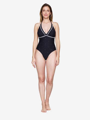 JOOP! Bustier Badeanzug ' Polka Dots ' in Schwarz