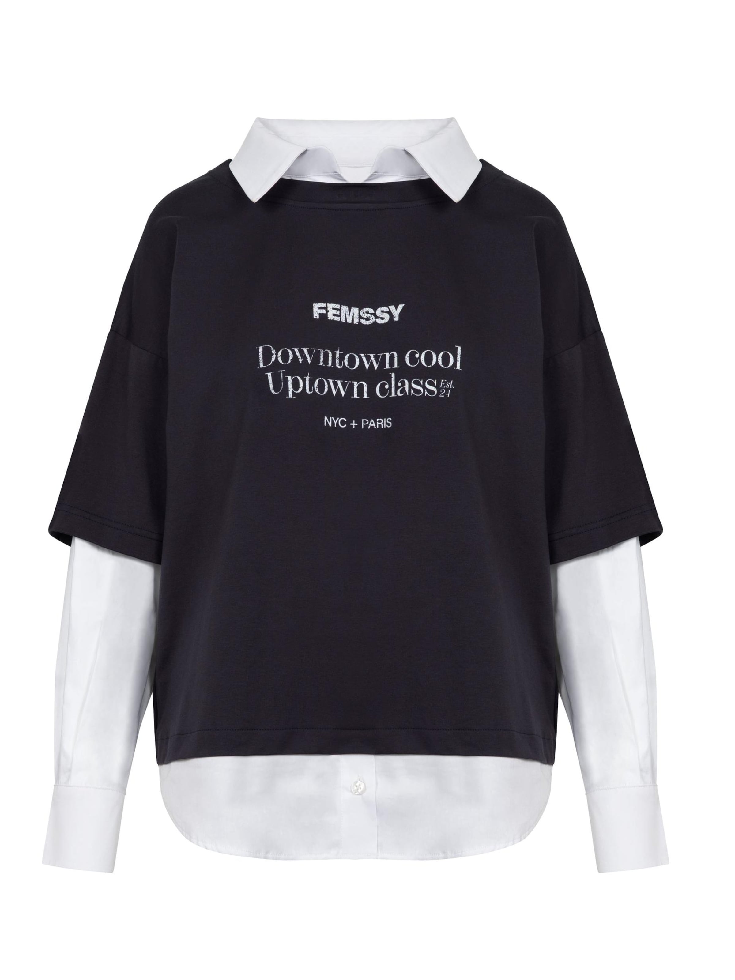 FEMSSY Shirts 'FUSE SHIRT GRAPHITE' i grå