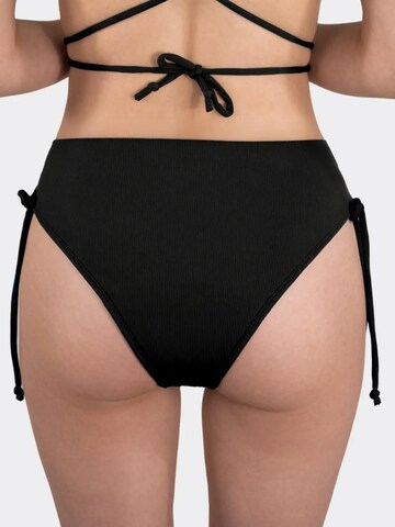 MYLILY Bikini Bottoms 'Perioden Bikinihose Crinkle gekreuzte Schnürung' in Black
