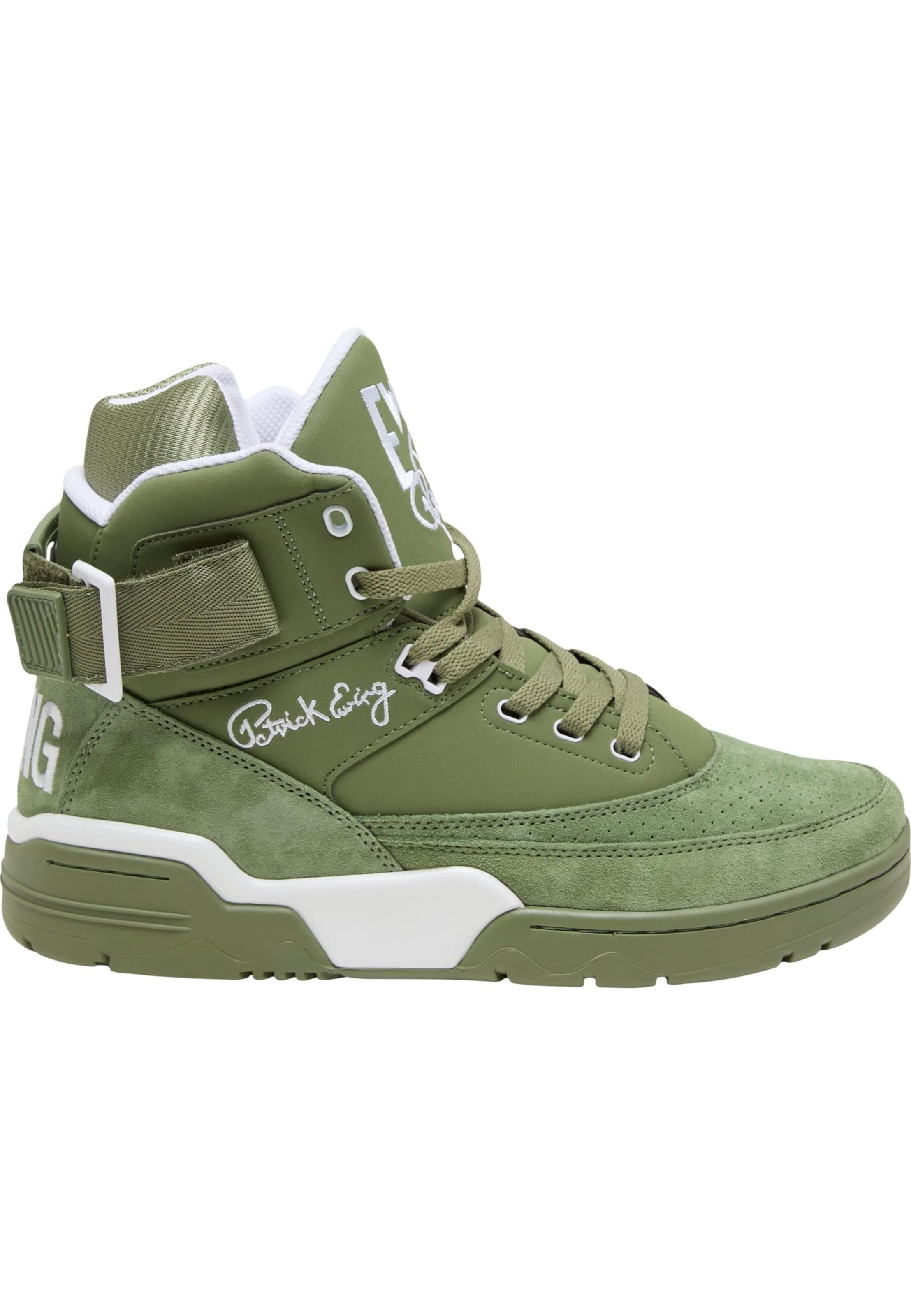 Sneaker alta di Ewing in verde: frontale